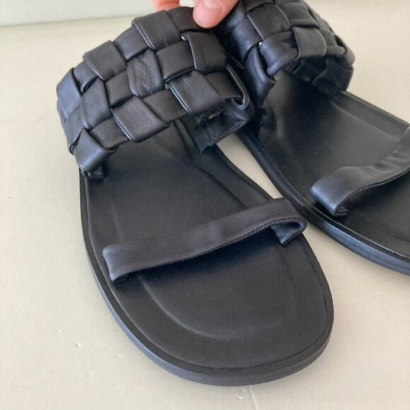 NWOT Free People Woven River Leather Sandals Black Sz 38.5 - Picture 3 of 6